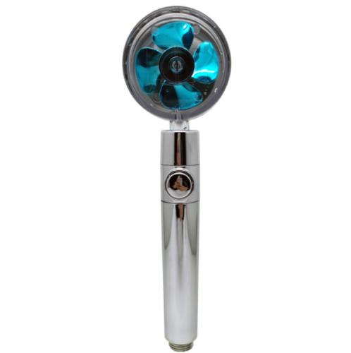 Душевая головка, экономящая воду, вращающаяся на 360°, с небольшим вентилятором, распыляющая воду под высоким давлением