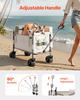 VEVOR Collapsible Folding Wagon, 550lb Load & 220L, 2 in 1 Foldable Wagon Cart Converts to Bench, Utility Wagon with Adjustable Handle