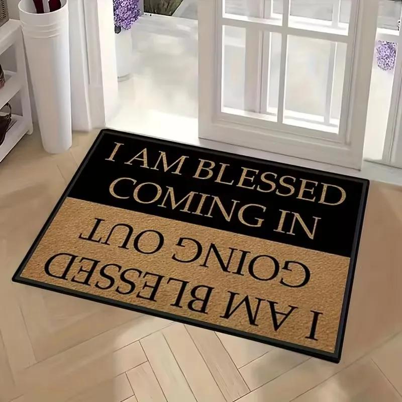 1Pc Welcome Door Rug A Variety of Letter Patterns Non-slip Floormat Bedroom Kitchen Entrance Doormat Machine Washable Carpet