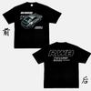 2024 RWB Car Black and White Short Sleeve JDM Car Culture T-shirt Hip Hop American Small Neckline Hiphop Top Vintage