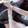 Сетчатые Кружевные Рукава от Солнца Дышащие Эластичные Рукава Без Пальцев Длинные Солнцезащитные Цветочная Вышивка