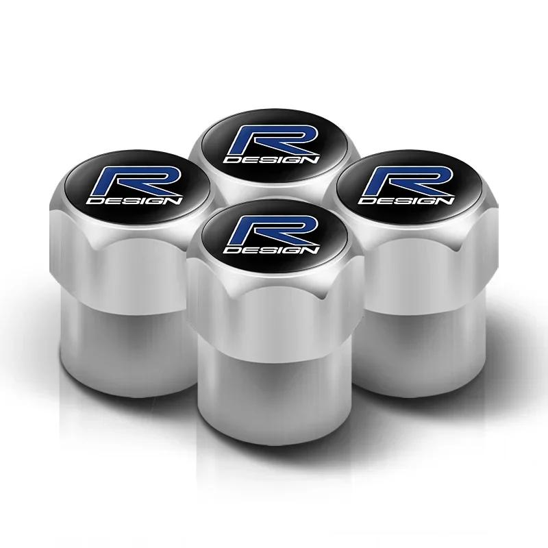 Car Logo Badge Wheel Tire Valve Caps Air Stem Tyre Plug Accessories For Volvo Rdesign XC60 XC40 V60 V40 EX30 XC90 S60 C30 V50