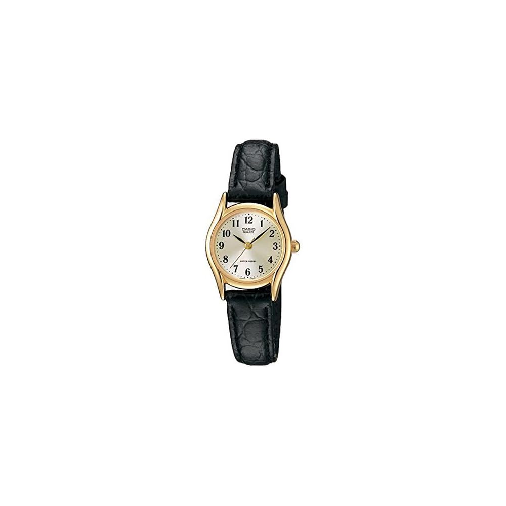 Casio Women's Analog Basic Watch LTP-1094Q-7B2 Black Gold Silver 30m Water Resistant