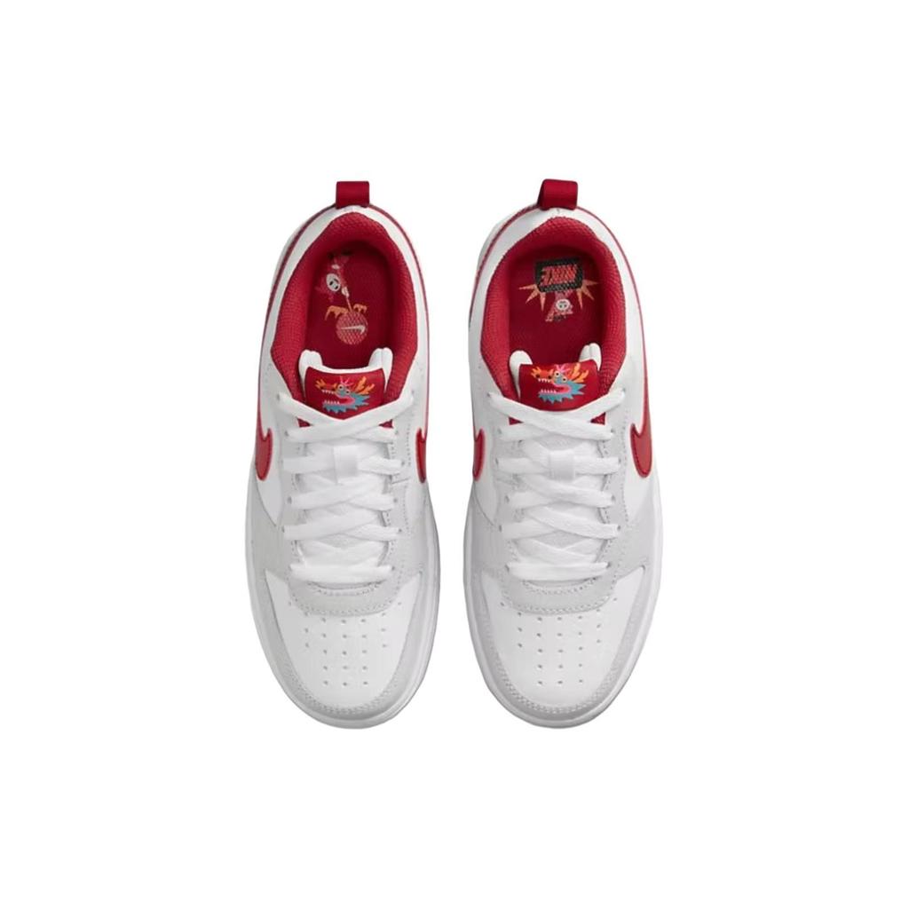 Nike Court Borough Low Recraft GS Photon Dust University Red Kids Sneakers Grey White FZ5525-161