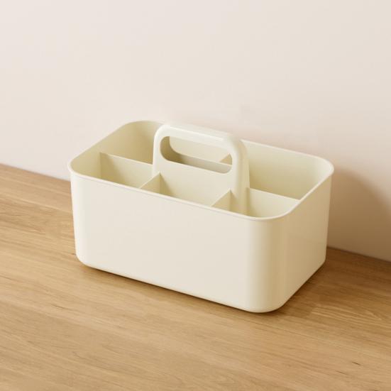 Ящик для хранения Штабелируемый Органайзер для стола с ручкой Большая вместимость 5 отделений Подставка для хранения канцелярских товаров и косметики