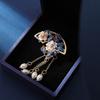 National Style Fashion Silk Flower Brooch Women'S Premium Sense Pearl Tassel Butterfly Love Flower Brooch Cheongsam Jacket Accessories Pin