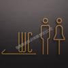3D Stereo Men's & Women's Bathroom Wall Sticker Sign - Toilet Door Plate WC