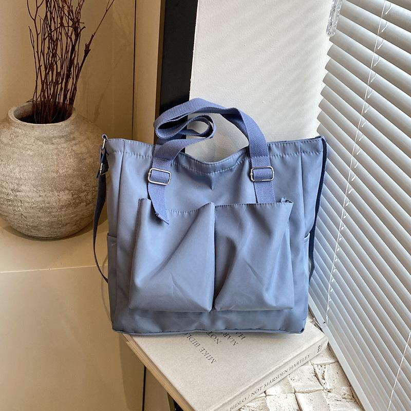 Женская сумка новая модная сумка-мессенджер для поездок на работу, студенческая сумка большой вместимости для книг, японская и корейская холщовая сумка-мессенджер с двойным карманом