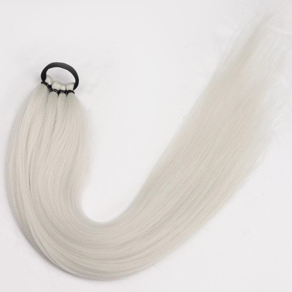 MISSQUEEN Косы Наращивание хвоста Синтетические боксерские косички с обертыванием вокруг резинки Косы яки Конский хвост 26 дюймов