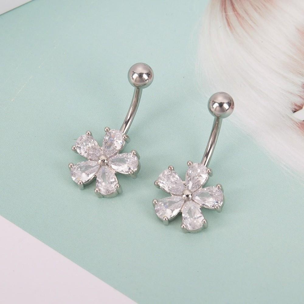 Stainless Steel Belly Button Rings Simple Body Piercing Jewelry Beach Navel Ring  For Women