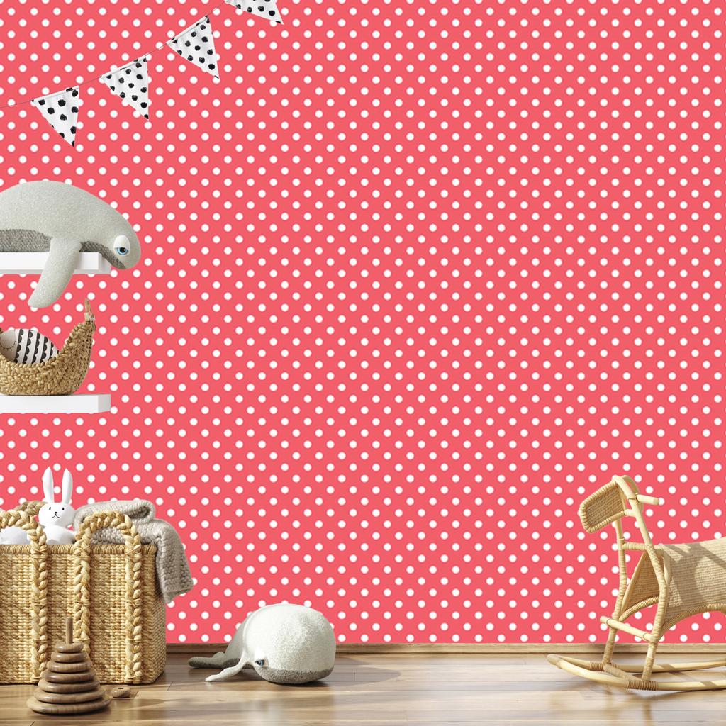 Dots Wallpaper Fine Detail, Coral for Living Room and Bedroom 50x1000