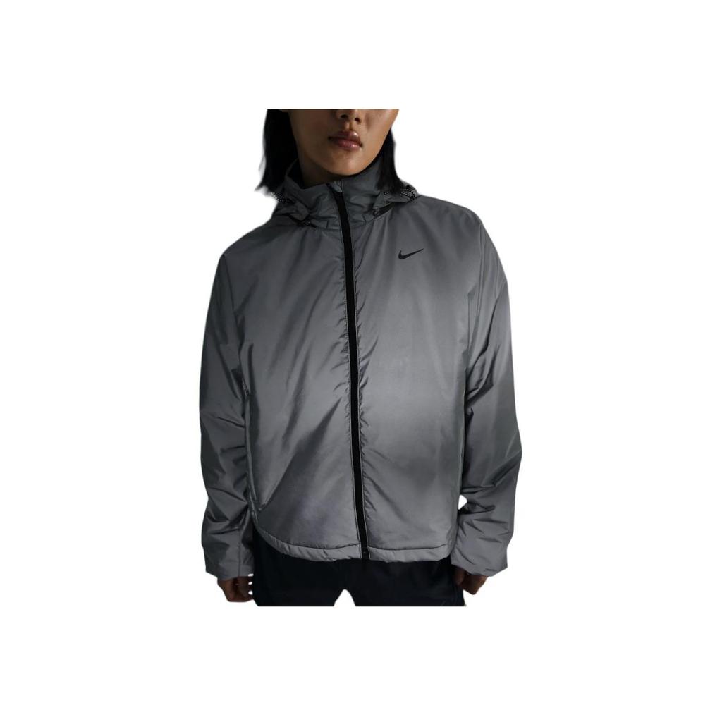 Nike Removable Logo Long Sleeve Loose Cotton Jacket Women jackets Black FV6421-011