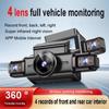 4-канальный скрытый тахограф 1080P HD Mini Dash Cam Видеорегистратор Передний Левый Правый Задний Ночной Видение Циклическая Запись DVR Черный Ящик