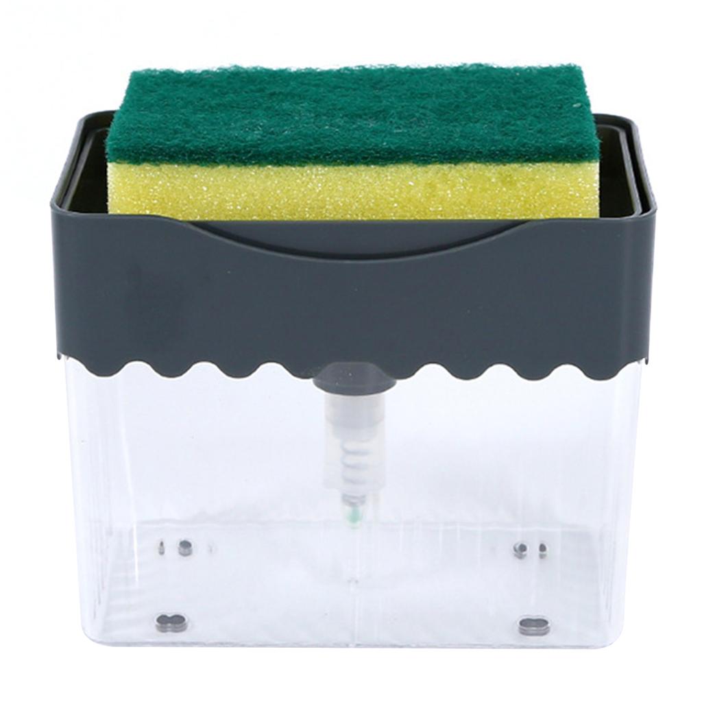 Диспенсер для жидкого мыла прессового типа с держателем для губки, легко заполняемая коробка для жидкого мыла для столешницы