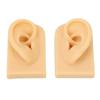 1 Pair Silicone Ear Model Light Skin Color Piercing Practice 3D Ear Model for Acupuncture Training