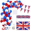 Декорации для вечеринки в стиле Union Jack Набор гирлянд с флагами Union Jack к Дню Победы в Европе Набор гирлянд с флагами Union Jack Красные/Синие/Белые воздушные шары