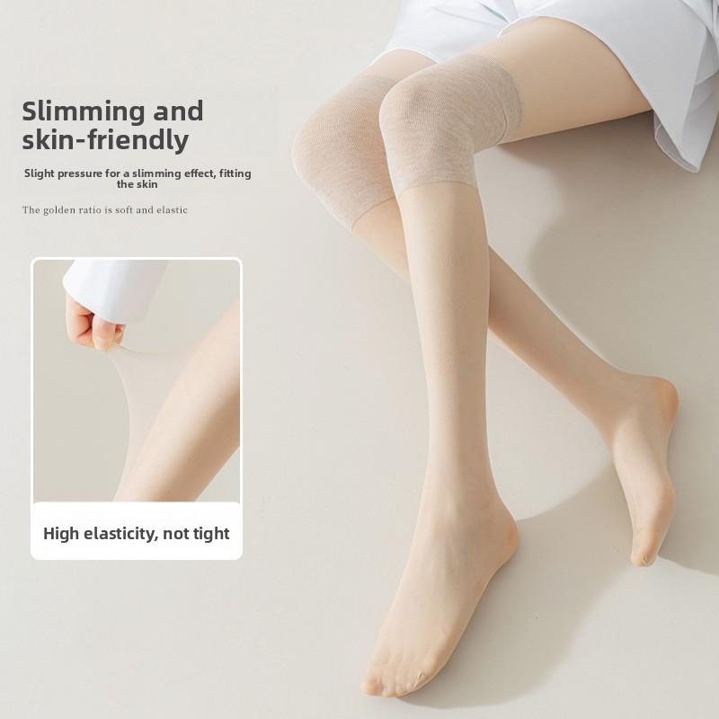 Весенняя, осенняя и зимняя защита коленей, кондиционированные шелковые чулки, длинные чулки, шелковые чулки с переплетением, устойчивые к зацепкам, чулки выше колена