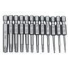 11/12pcs Tamper Proof Security Drill Bit Set Torx Screwdriver Flat Head 1/4" Hex