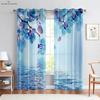 Декоративная полиэстеровая штора с 3D-печатью, Цветочная бабочка на воде, Машинная стирка, Спальня, Гостиная, Кухня, 2 шт.