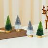4 шт., мини-рождественская елка, реалистичная деревянная основа, миниатюрная сосна для вечеринки, праздничные украшения для рабочего стола