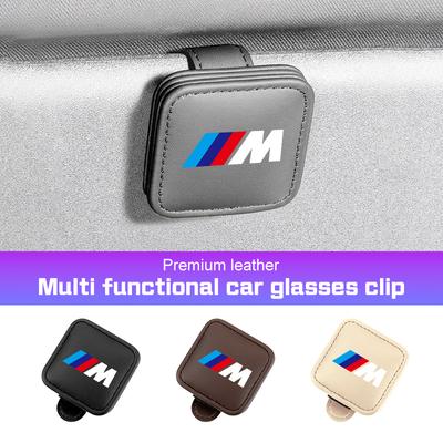 Кожаный зажим для очков на козырек автомобиля для M M3 M4 M5 E46 E90 E92 F07 F15 F30 E38 F20 E87 G30 G11 G70 I8 Держатель для солнцезащитных очков Хранение