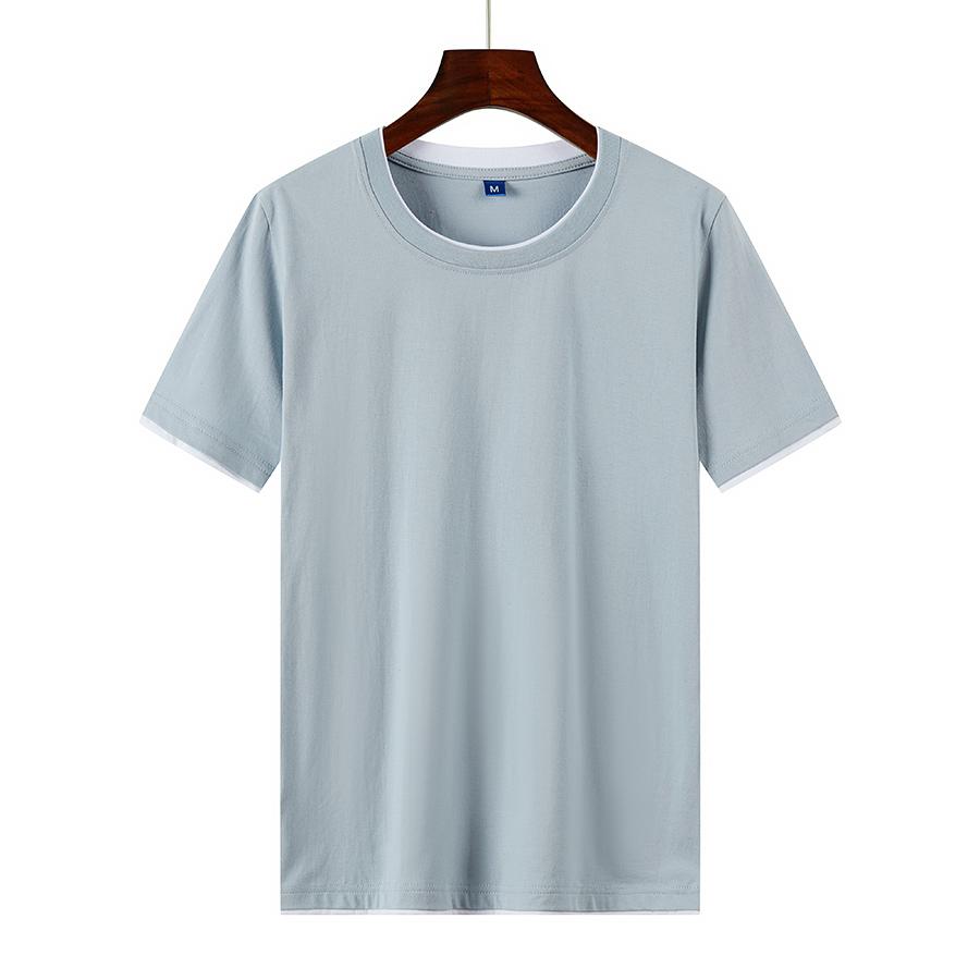 Zirunking 2021 Bilateral T-shirt 100% Cotton Solid T Shirt Unisex Causal O-neck T-shirt Male/Female High Quality Classical Tops SHUALING