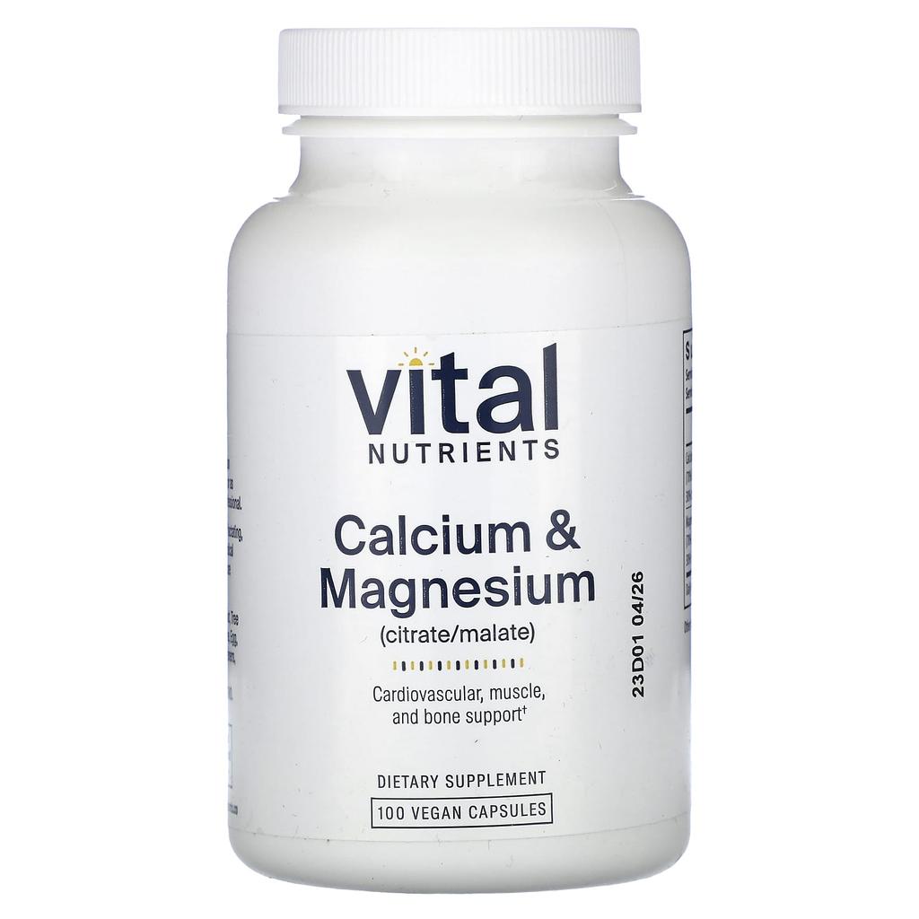 Vital Nutrients Calcium & Magnesium, 100 Veggie Capsules