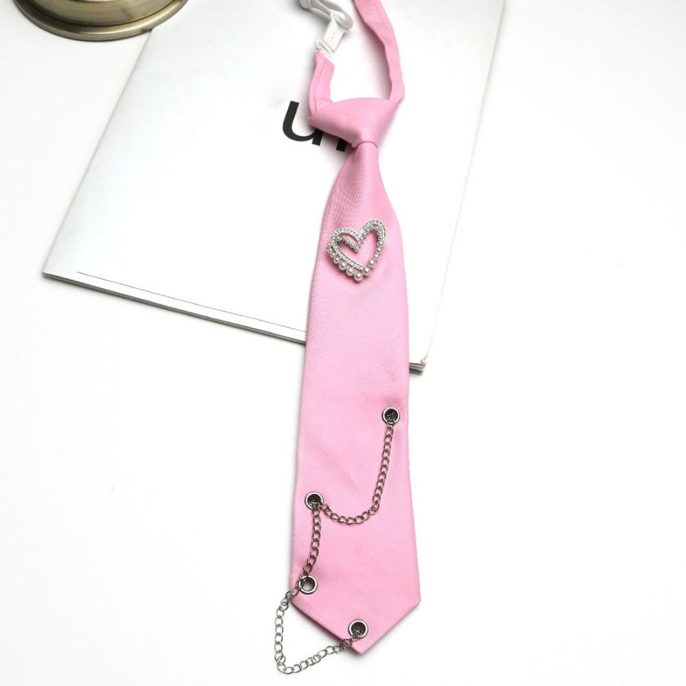 Черная галстук-бабочка в форме сердца Корейский стиль Элегантная длинная галстук-бабочка Декорация для школьной формы JK