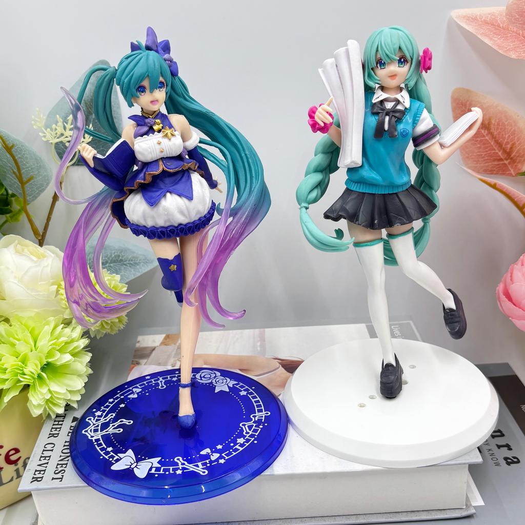 Hatsune Miki Anime Character Kawaii Pvc Model Standing and Sitting Doll Action Doll Collection Decorations Christmas Toys Gifts