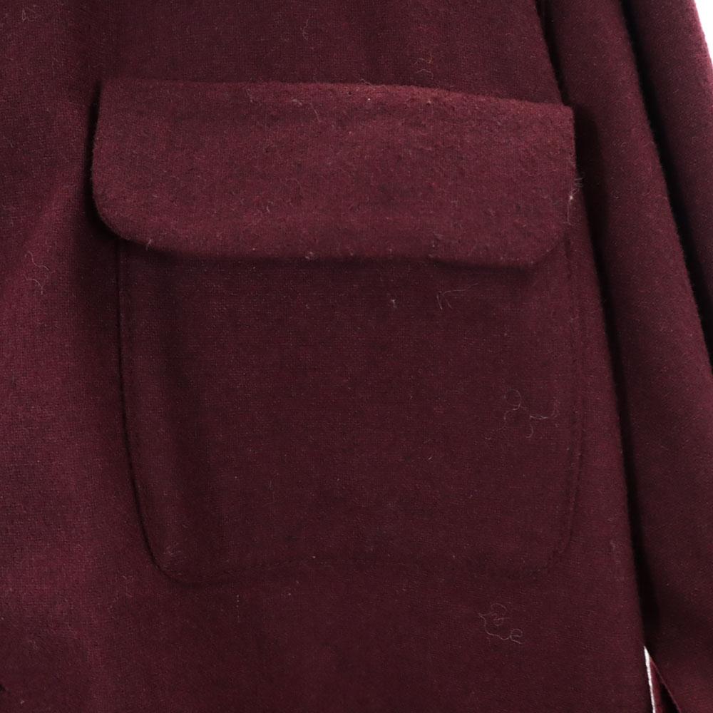 Vintage 50-е 60-е Отложной воротник Длинный рукав Рубашка с отложным воротником Бордовый Мужской Б/у