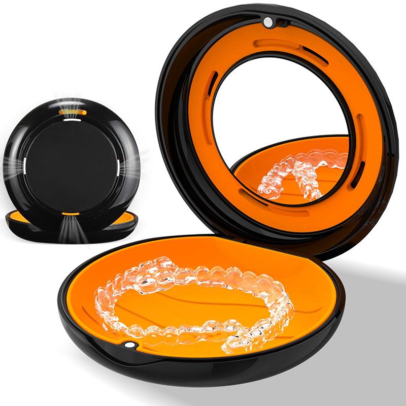 Ортодонтический кейс Стоматологический бокс для ретейнера для невидимых брекетов с зеркалом Защита для рта Хранение зубных протезов Кейс для элайнеров Организация гигиены полости рта