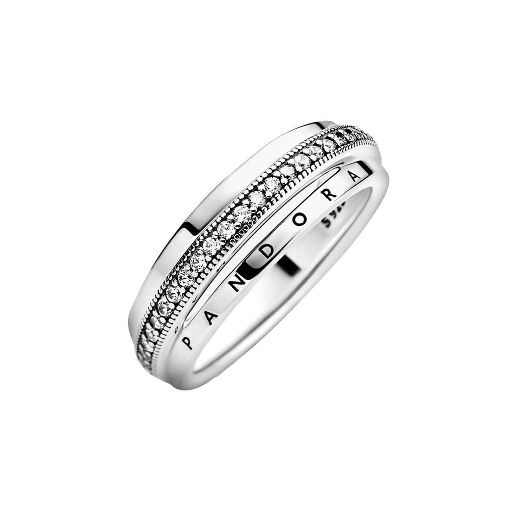Pandora Pavé Set Triple Ring 925 Silver Women ring 199040C01