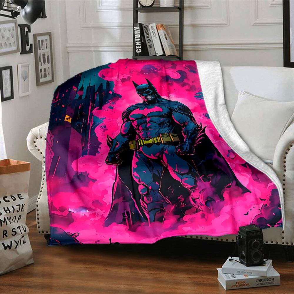 1pc Batman Flannel Throw Blanket Lightweight Soft Warm All Season Blanket for Sofa, Bed, Travel,L1028081