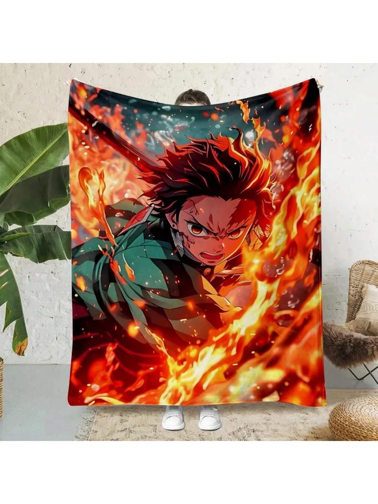 Hot Anime Tanjirou Printed Picnic Blankets Warm Blanket Soft And Comfortable Blanket Home Travel Birthday Gift