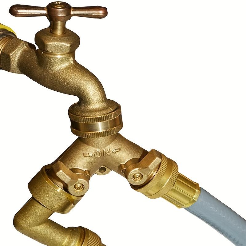 1 шт., садовый шланг Y-образный клапан, разветвитель шланга, латунный разветвитель шланга с цельной латунной ручкой, латунный Y-образный клапан 