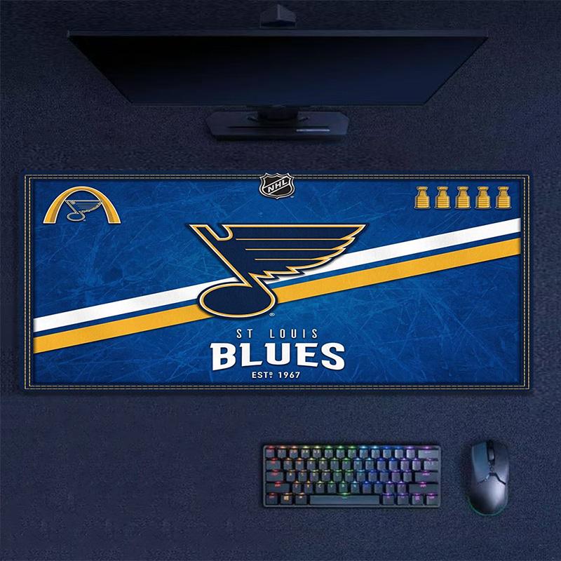 St. Louis Blues Logo Color Mouse Pad Large Gaming Table Cushion Non-slip Laptop Tablet Big Mousepad XXL Mat Mini PC Playmat With Lock edge