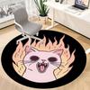 1pc Flaming Cat Office Round Area Rug,  Mat Suitable For Office, Under Office Chairs Bedroom Living Room Home Decor, Room Deco
