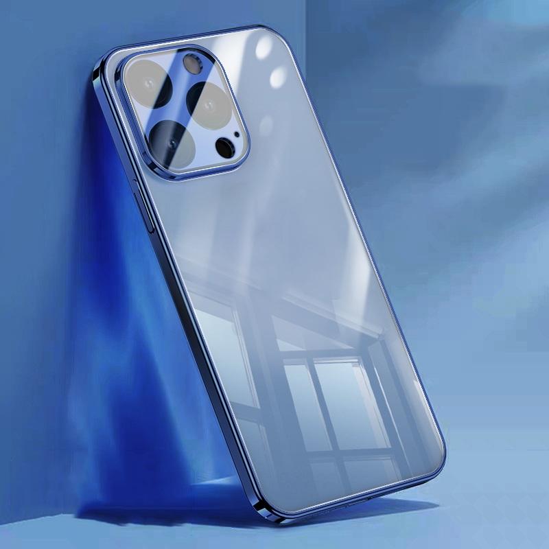 Прозрачный жесткий корпус телефона для iPhone 15 Pro 14 13 Pro Max 12 11 15, роскошная цветная рамка, противоударное стекло, защитный чехол для объектива