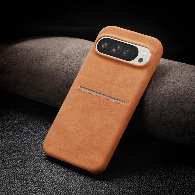 Тонкий чехол из матовой кожи для телефона Google Pixel 9 Pro XL Pixel 8A, роскошный слот для карт, жесткий противоударный чехол для защиты объектива из ПК