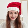 Unisex Christmas Santa Hat New Year Party Hat Contrast Color Elastic Thick