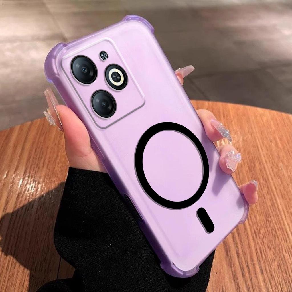 Самодельный магнитный кольцевой гелевый чехол для TECNO SPARK GO 2024 20 20C POP 8 infinix HOT 40i SMART 10 HD PRO Plus itel P55 T Защита от падения с воздушными подушками по 4 углам