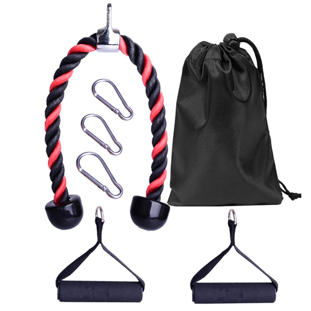 68cm Colorful Triceps Rope Pull Down Cord Heavy Duty Rope Set for Home Gym Bodybuilding Exercise Gym Workout Fitness
