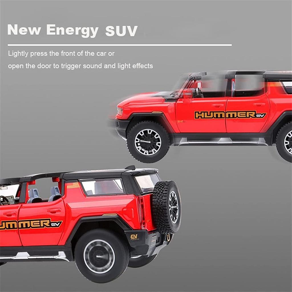 Масштаб 1/24 EV, грузовик, модель автомобиля из сплава, новая энергия, внедорожник, игрушки со звуком и светом, два стиля, подарки для детей