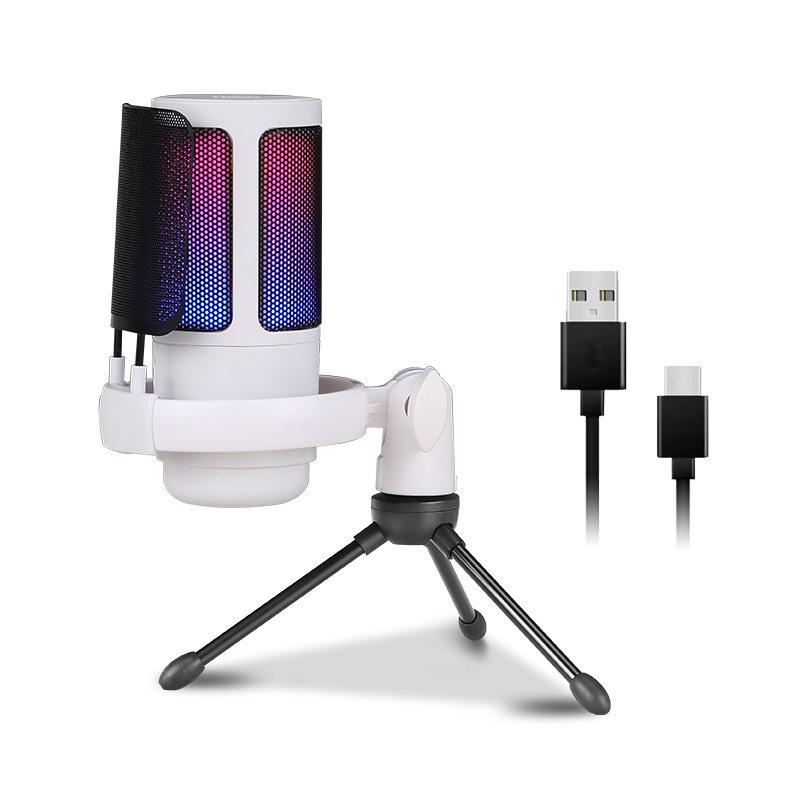 RGB USB Настольный микрофон для прямых трансляций и записи