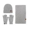 German Velvet Retro Jacquard Knitted Warm Gloves Set