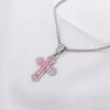 Personalized versatile new multi-color zircon pendant European and American full diamond cross necklace hip-hop trend jewelry