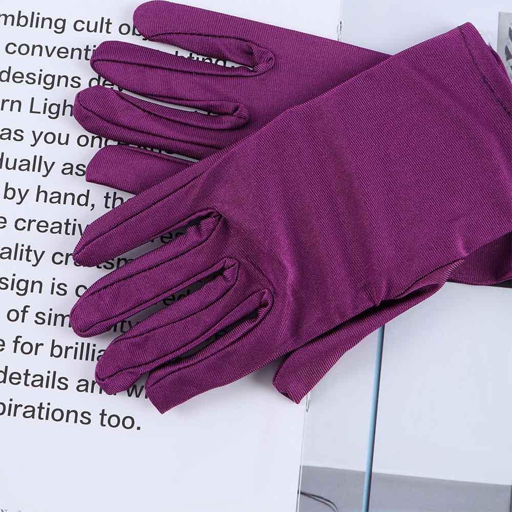 Танцевальные спандекс эластичные однотонные тонкие перчатки для вождения Анти-УФ перчатки для этикета Защита от солнца