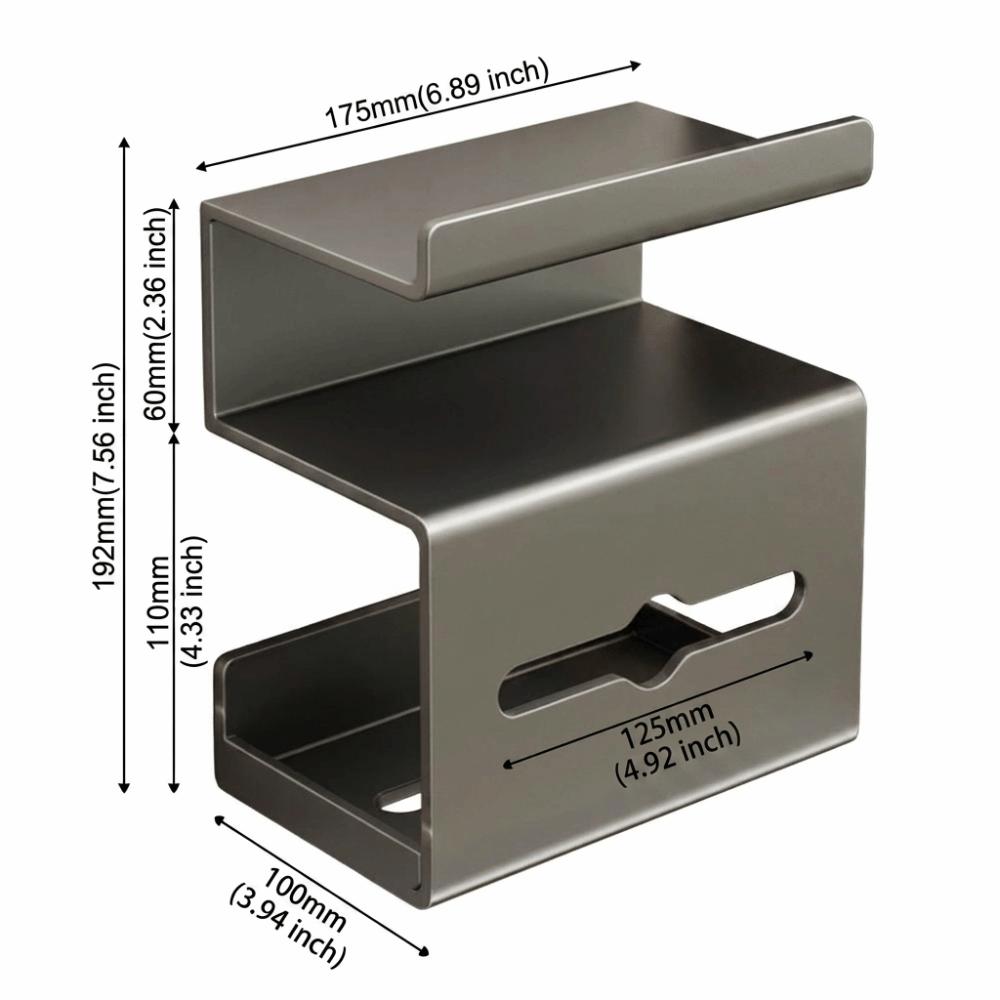 Multi-Tier Toilet Paper Holder Drill-Free Tissue Rack Toilet Paper Holder with Shelves  Bathroom
