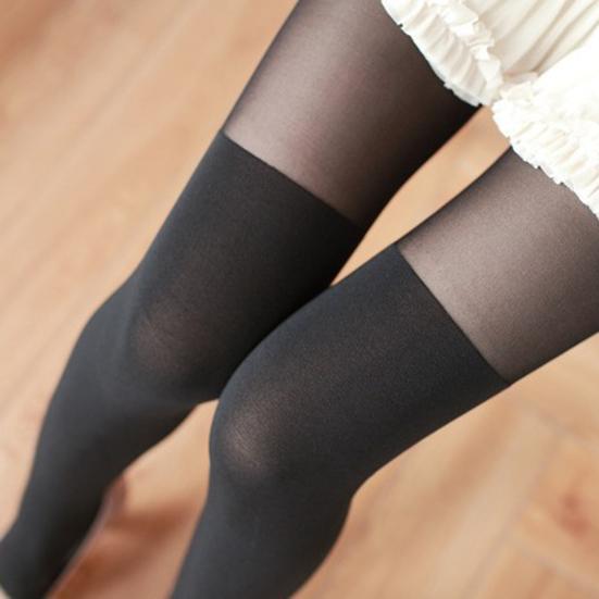 1 пара женских чулок, высокоэластичные однотонные нескользящие узкие мягкие зимние длинные носки для девочек длиной выше колена