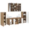 Bathroom Furniture Set 6 pcs Artisan Oak Engineered Wood and Glass